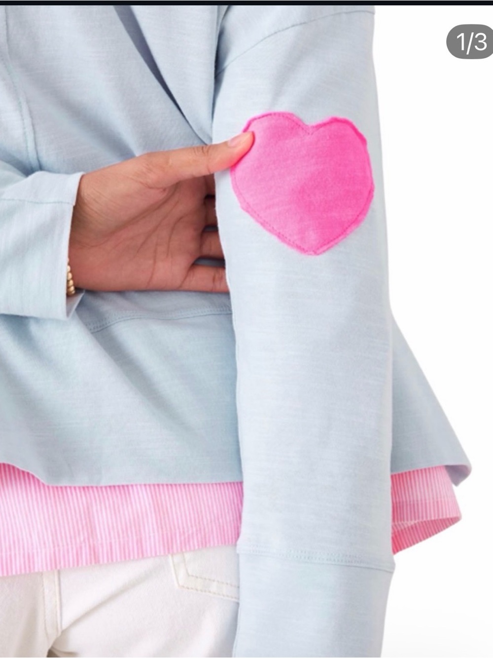 Mer Sea Armour Top in Crystal with Blue Pink Hearts New One Size